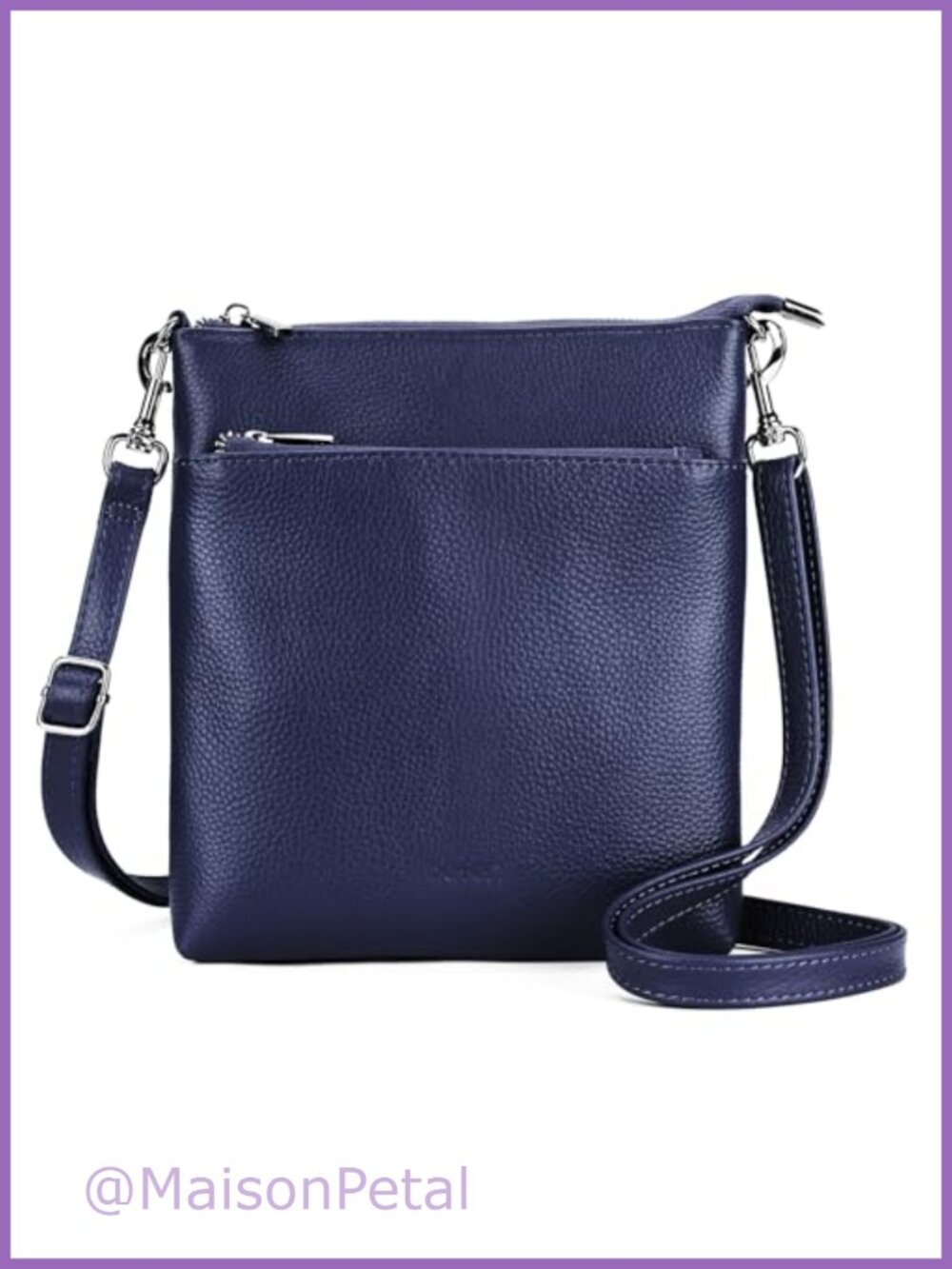 Genuine Leather Crossbody Purse Lightweight Adjustable Strap Travel Bag